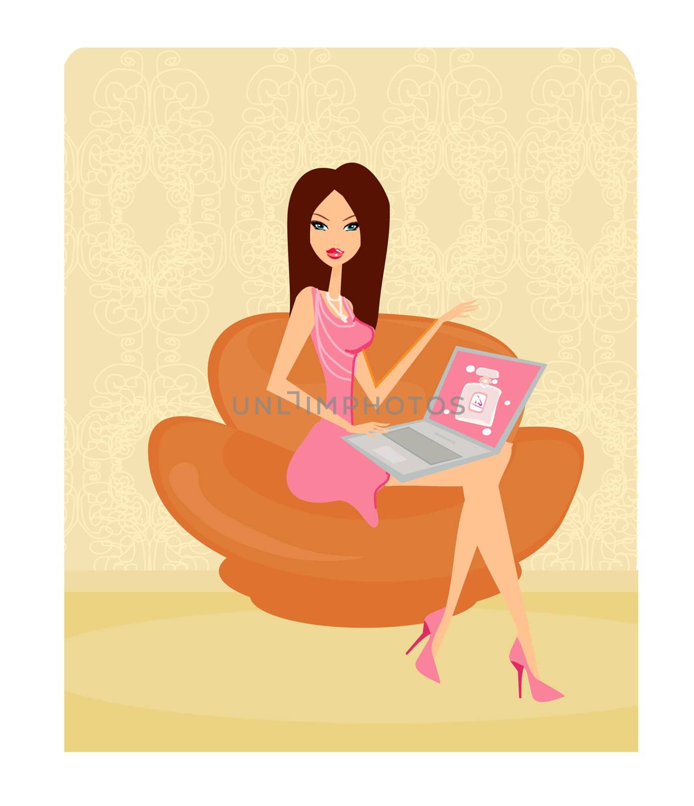 Online shopping girl