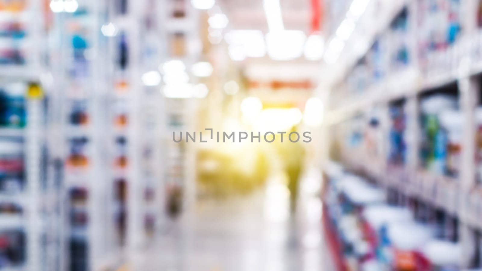 Abstract blurred supermarket. Blurred background of seMarket shop and supermarket interior