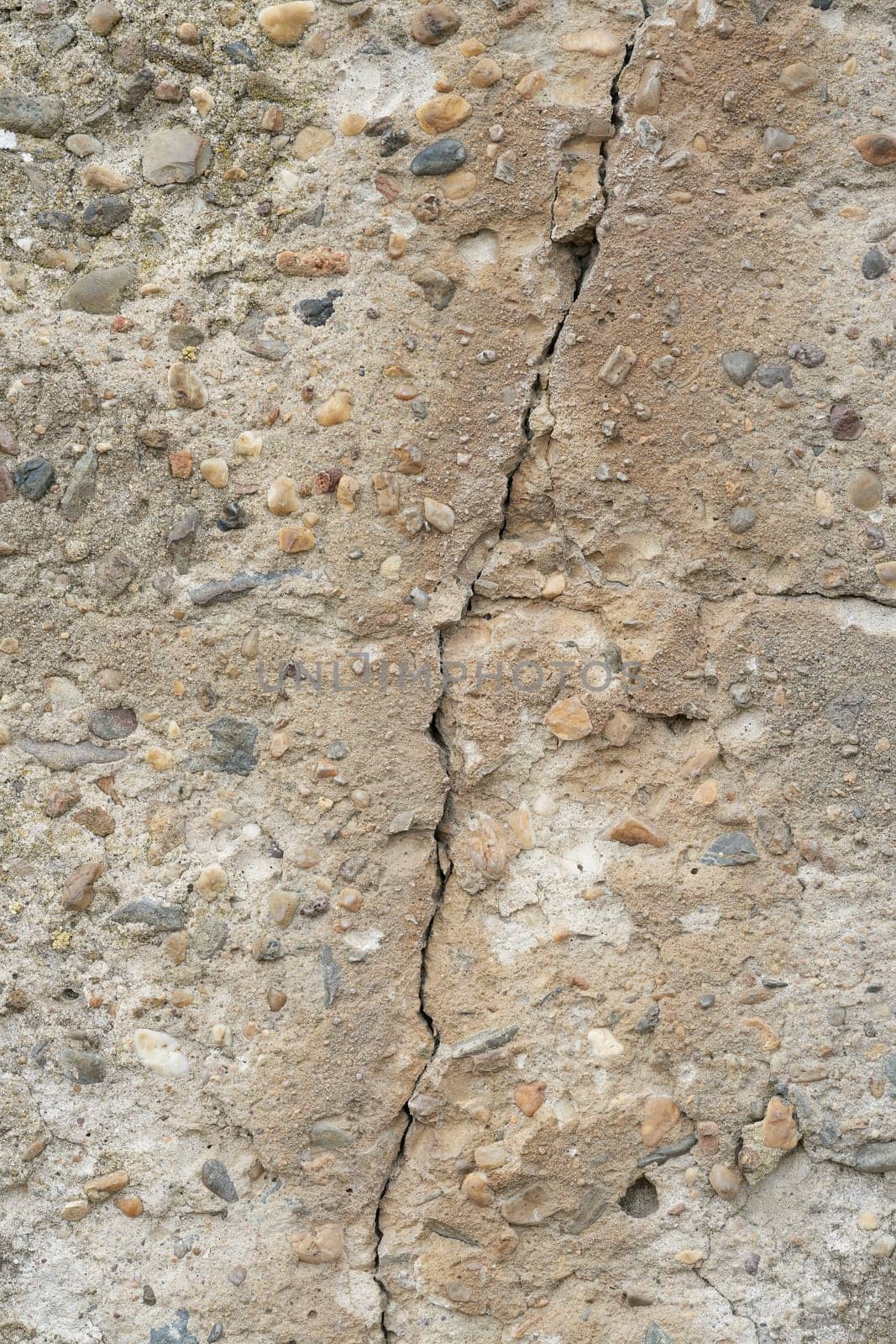Cracks in the concrete of a vacant industrial building in the city center of Magdeburg
