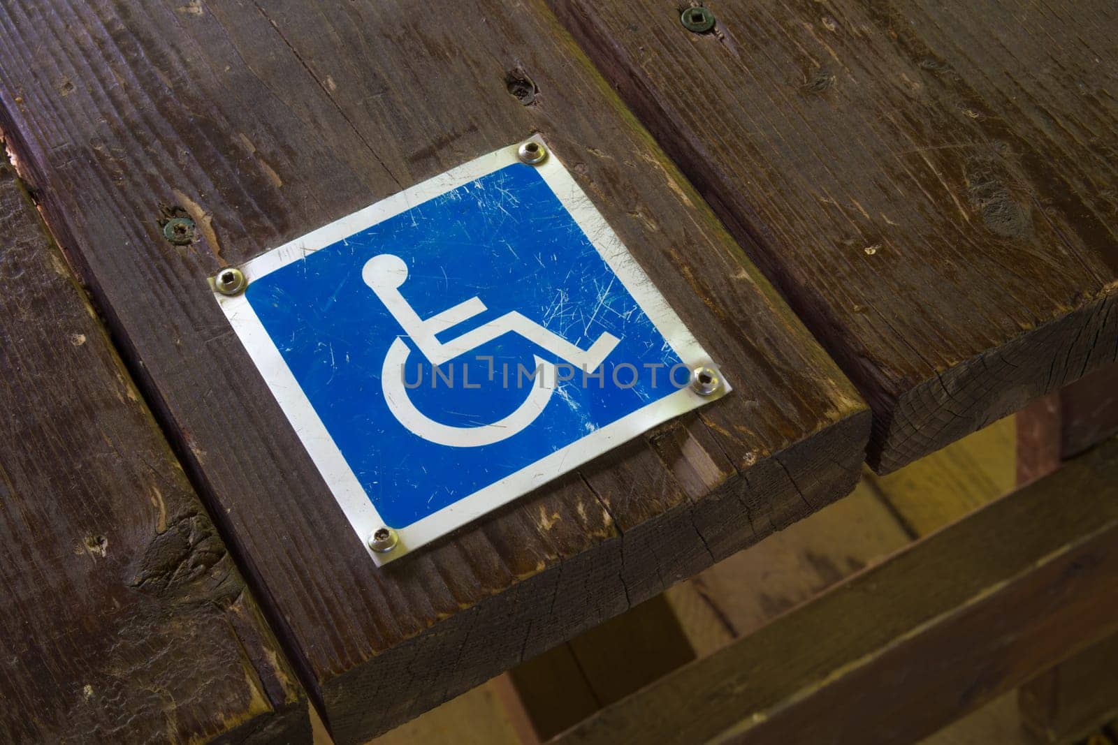 handicap wheelchair pictogram people accessibility symbol care access metal sign on wood