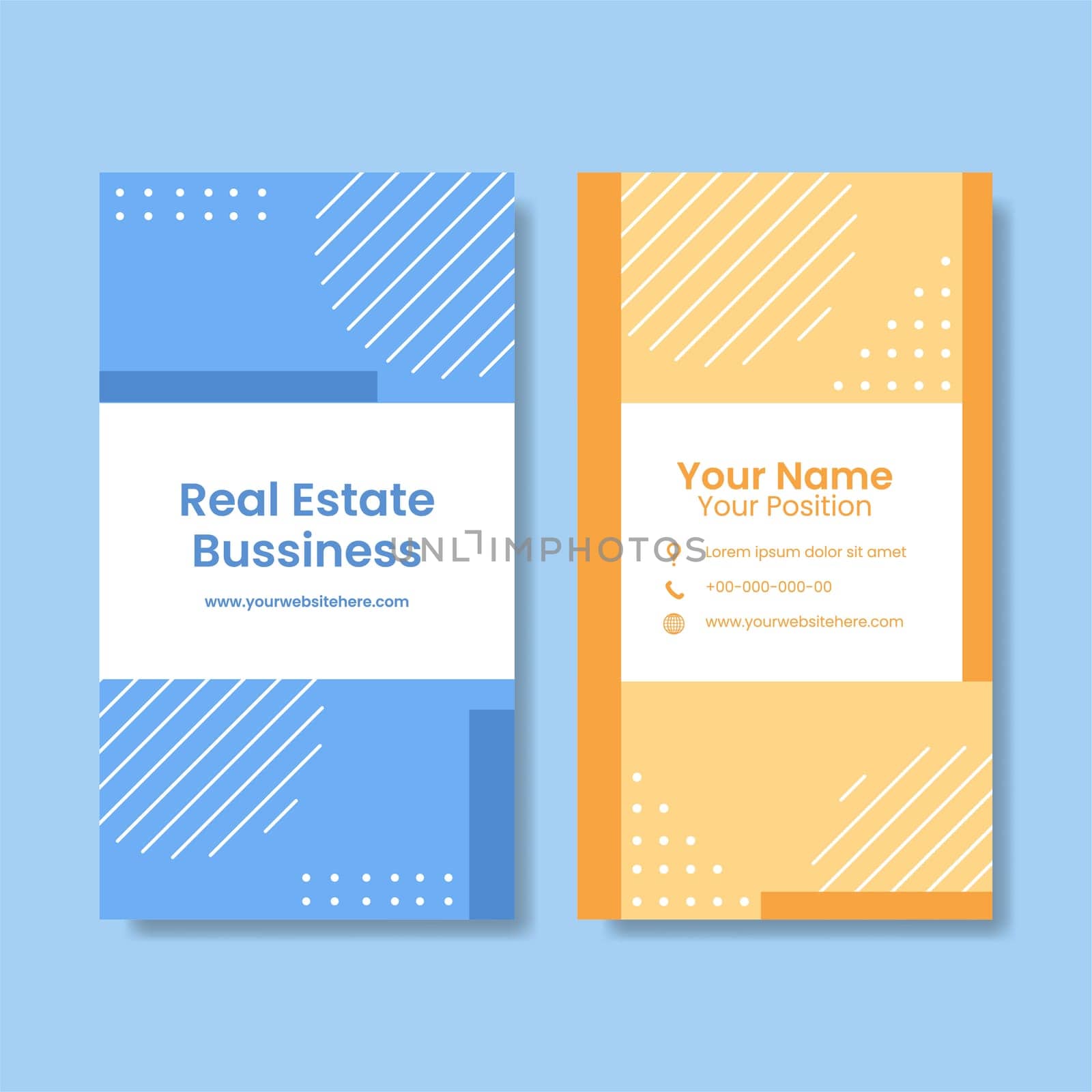 Real estate Card Vertical Template Flat Cartoon Background Vector Illustration