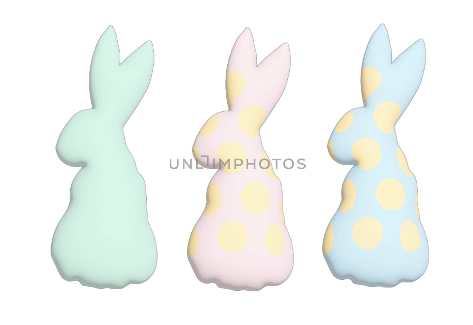 Silhouettes of bunnies on a white background. Clipart for the party baby shower.