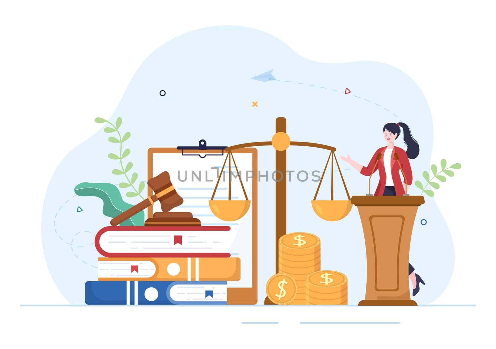 Politician Cartoon Hand Drawn Illustration with Election and Democratic Governance Ideas Participate in Political Debates in Front of Audience