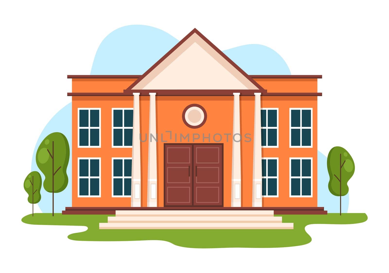 Politician or Government Building Cartoon Hand Drawn Illustration as a Place for Sustained Economic Development