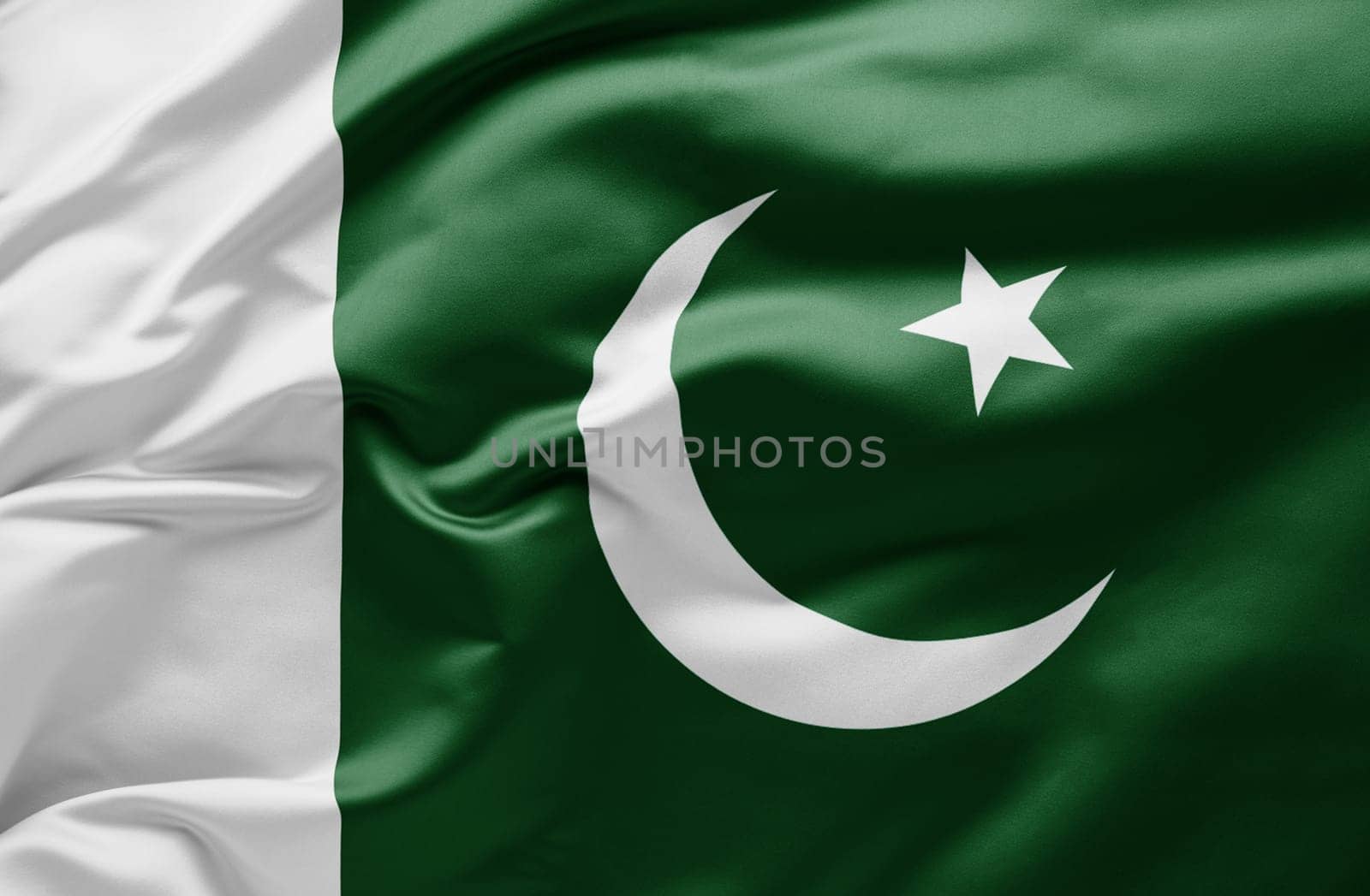 Waving national flag of Pakistan