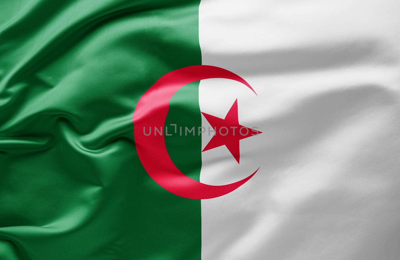 Waving national flag of Algeria