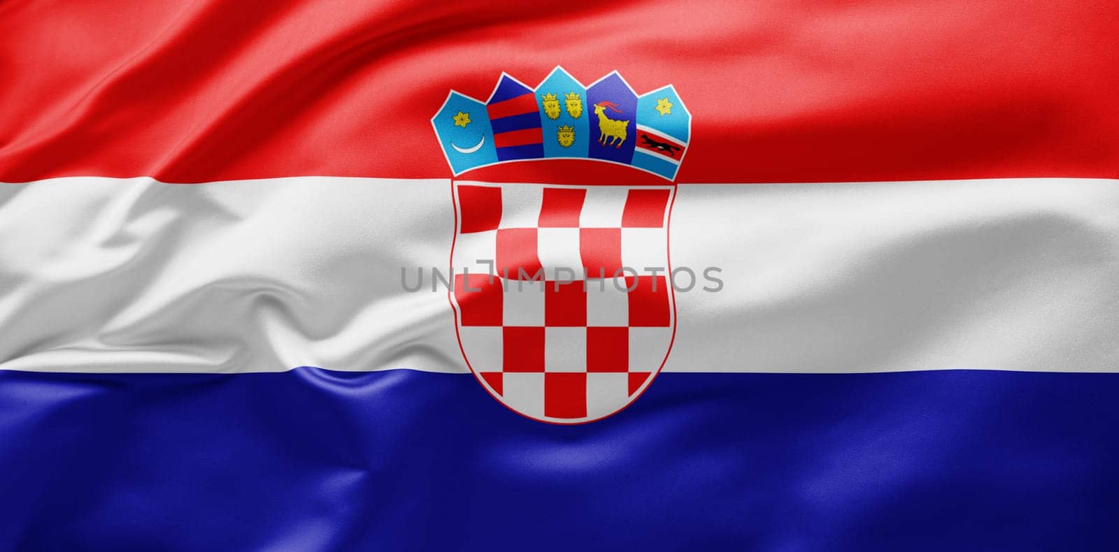 Waving national flag of Croatia