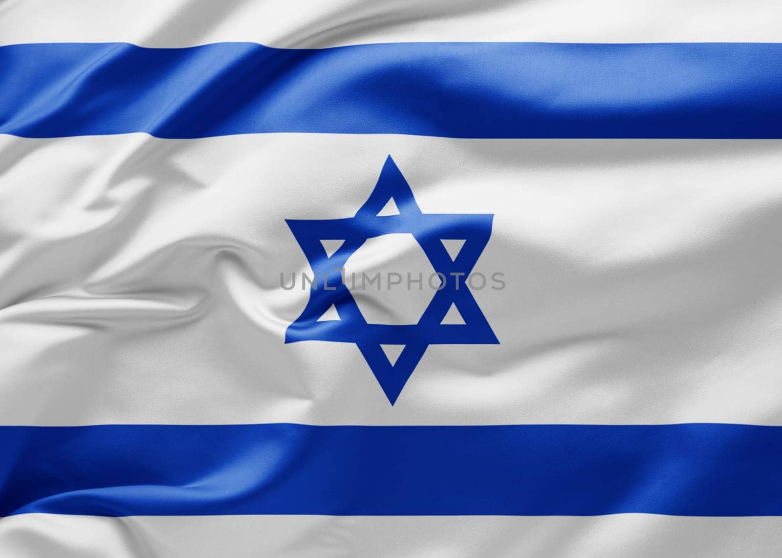 Waving national flag of Israel