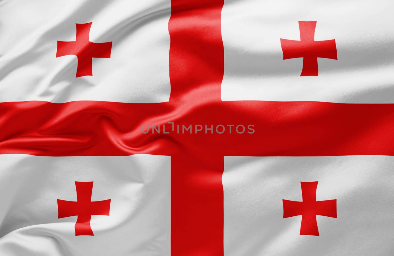 Waving national flag of Georgia