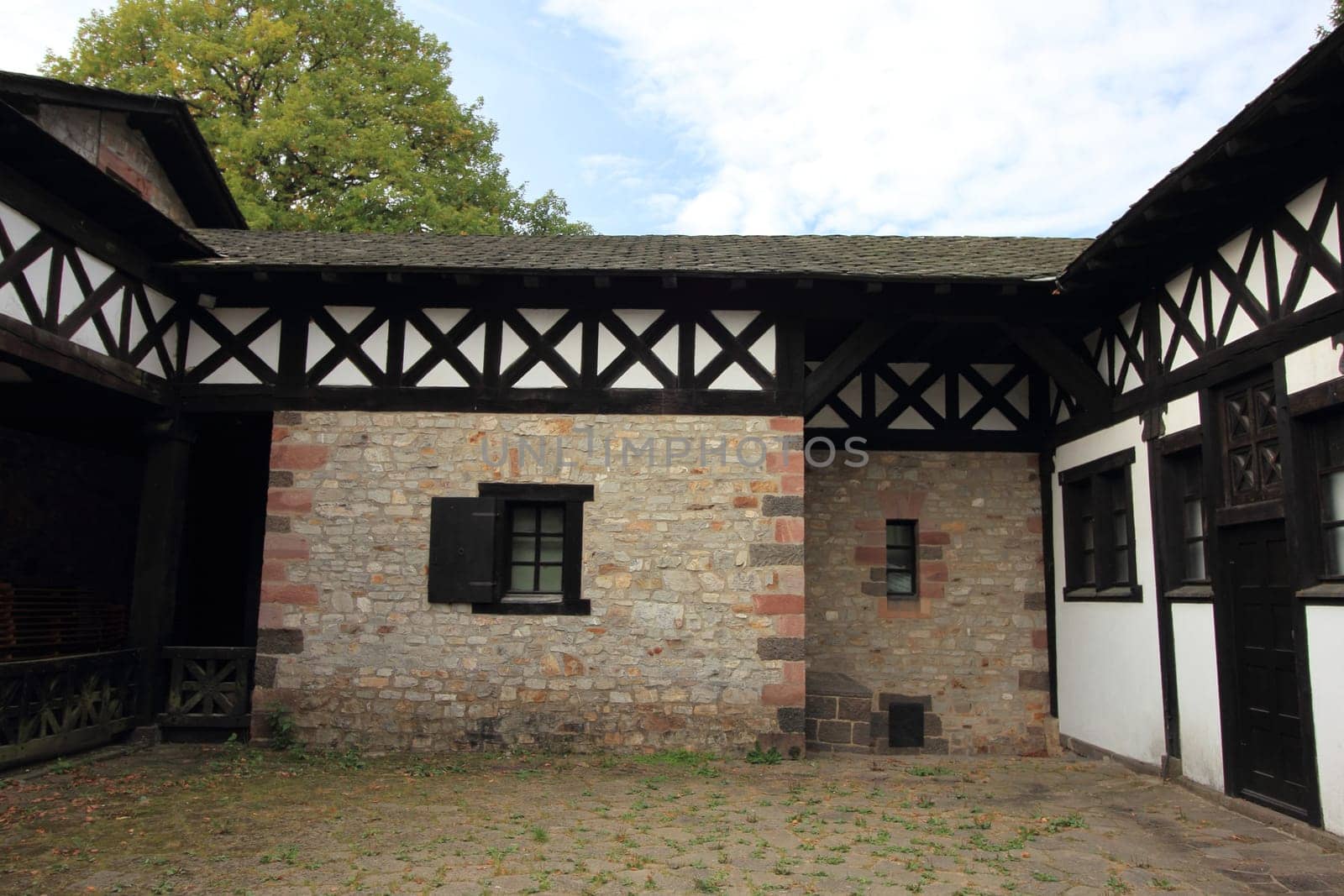 Bad Homburg, Germany October 14, 2016: The Saalburg is a Roman fort located on the main ridge of the Taunus, northwest of Bad Homburg, Hesse, Germany.Bad Homburg vor der Höhe, Deutschland 14. Oktober 2016: Die Saalburg ist ein auf dem Taunuskamm nordwestlich von Bad Homburg vor der Höhe gelegenes ehemaliges Kastell des römischen Limes