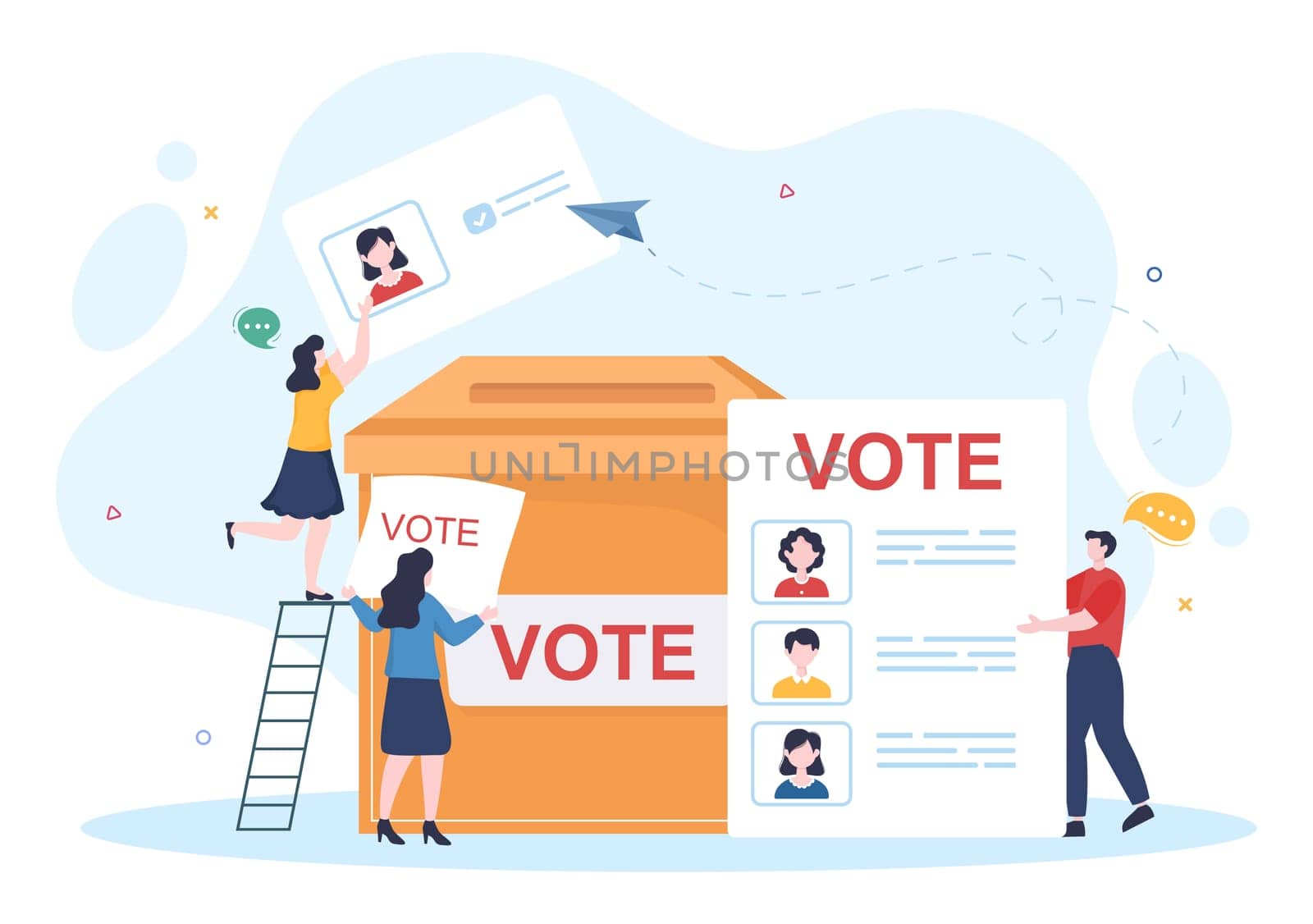 Political Candidate Cartoon Hand Drawn Illustration with Debates Concept for Promotion, Election Campaign, Active Discussion and Get Votes