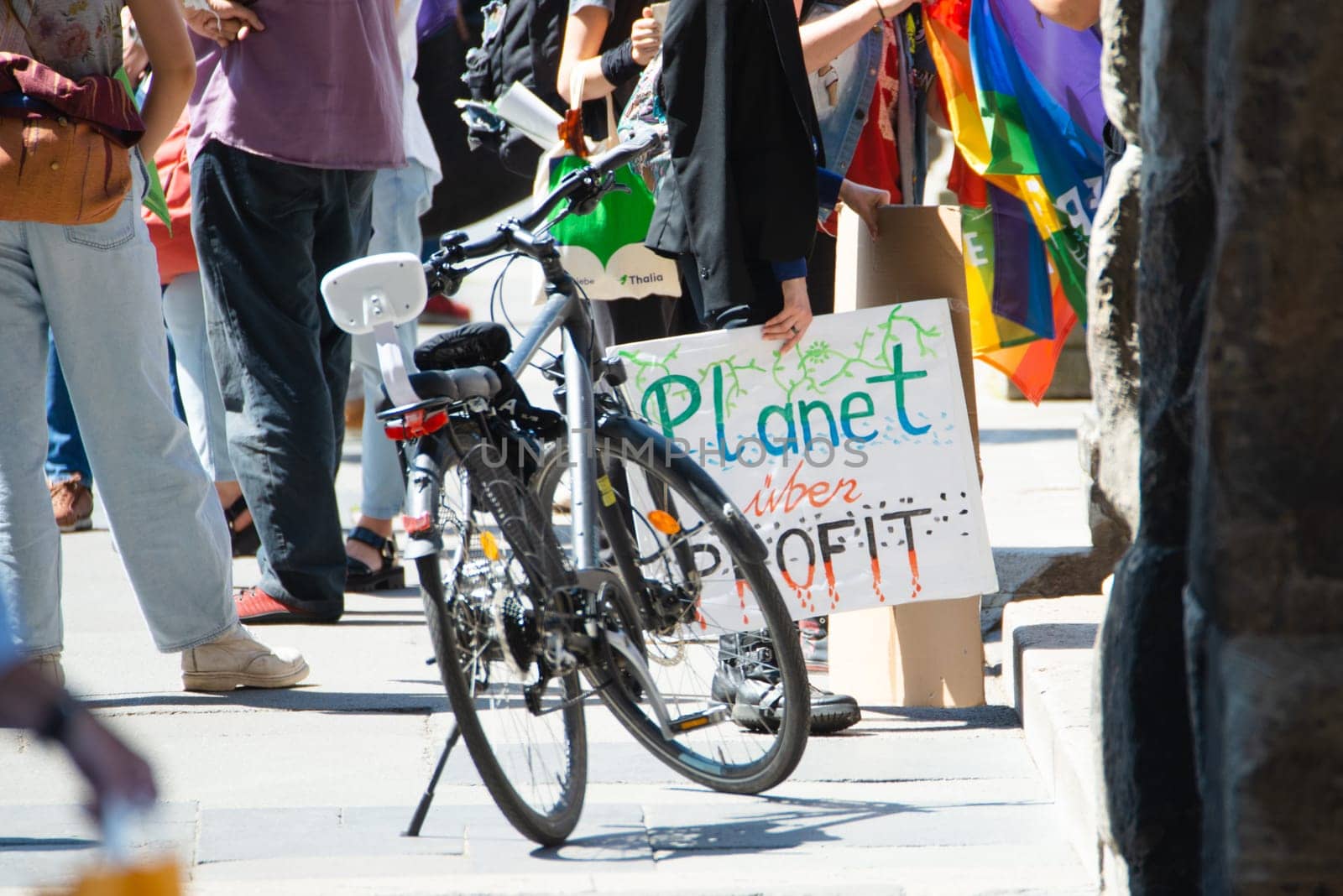 Fridays for future demonstration in Trier, Germany on the 08.07.2022, protest against climate change and global warming, environmental discussion