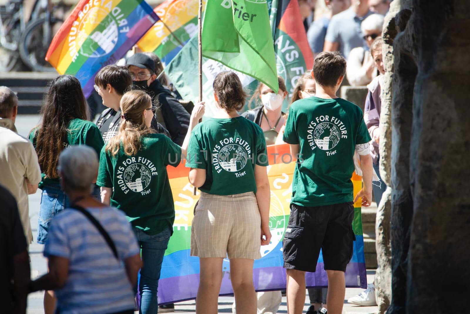 Fridays for future demonstration in Trier, Germany on the 08.07.2022, protest against climate change and global warming, environmental discussion