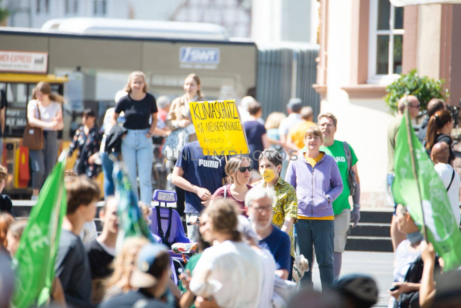 Fridays for future demonstration in Trier, Germany on the 08.07.2022, protest against climate change and global warming, environmental discussion