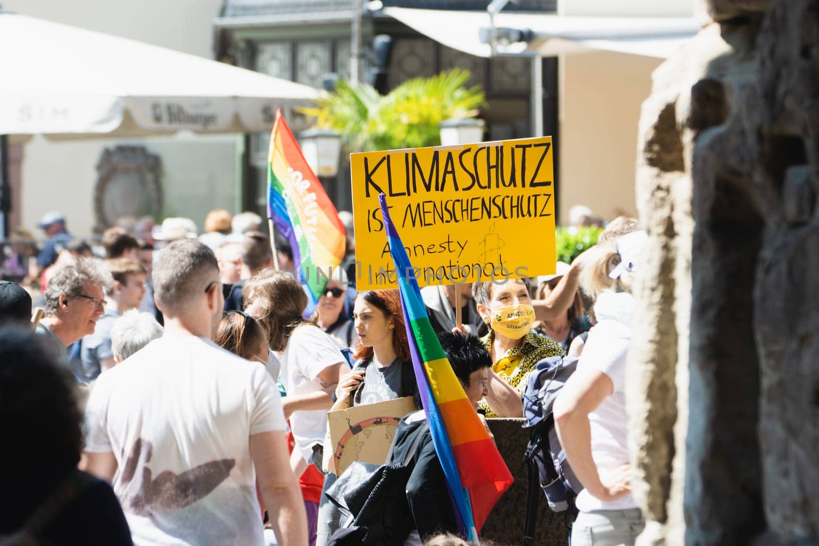 Fridays for future demonstration in Trier, Germany on the 08.07.2022, protest against climate change and global warming, environmental discussion
