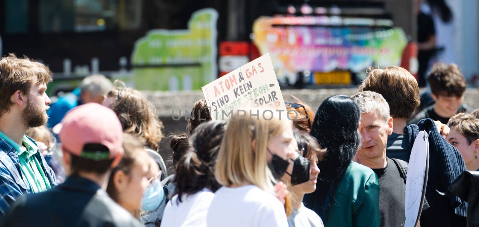 Fridays for future demonstration in Trier, Germany on the 08.07.2022, protest against climate change and global warming, environmental discussion