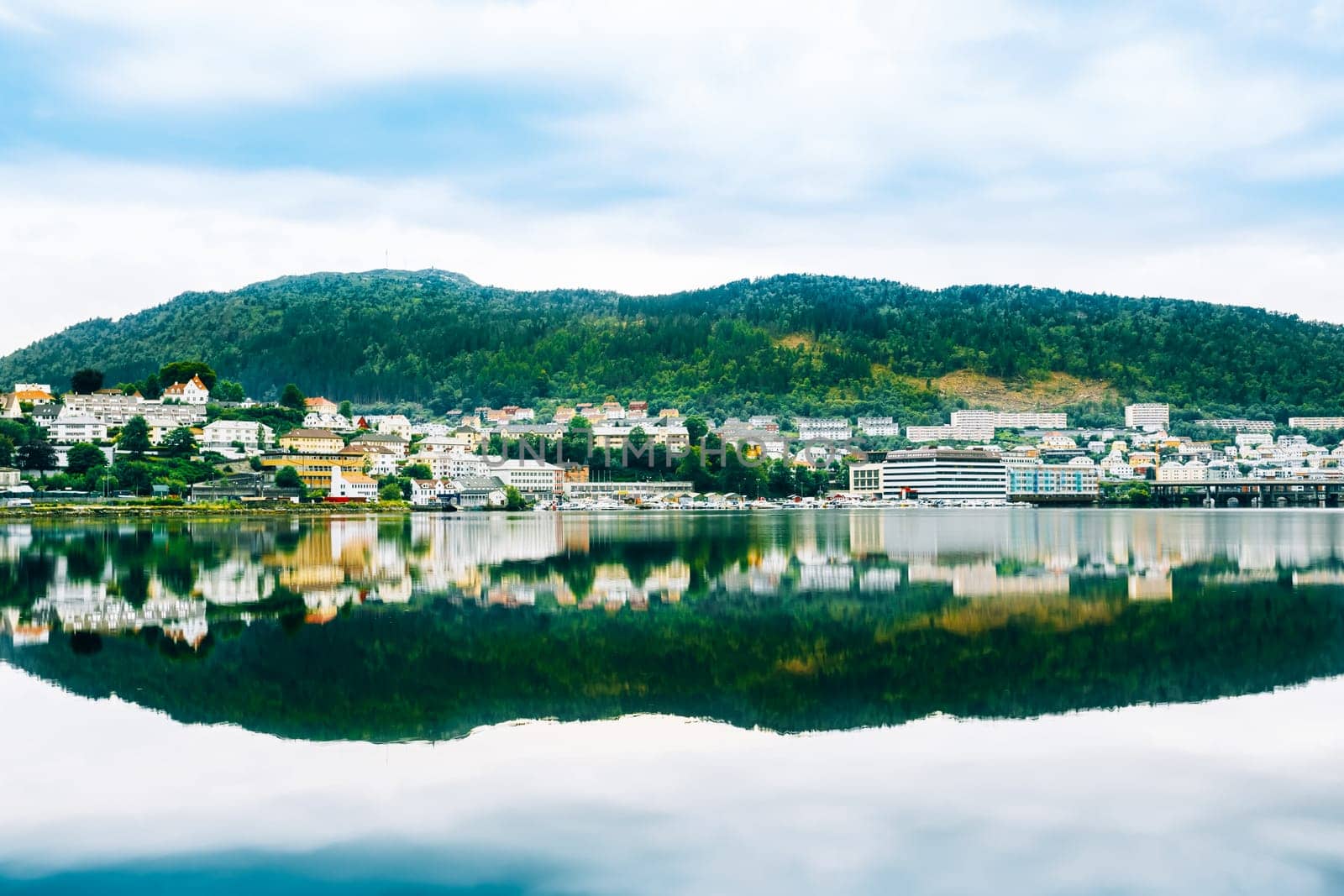 Cityscape of Bergen, Norway. Architecture Background.