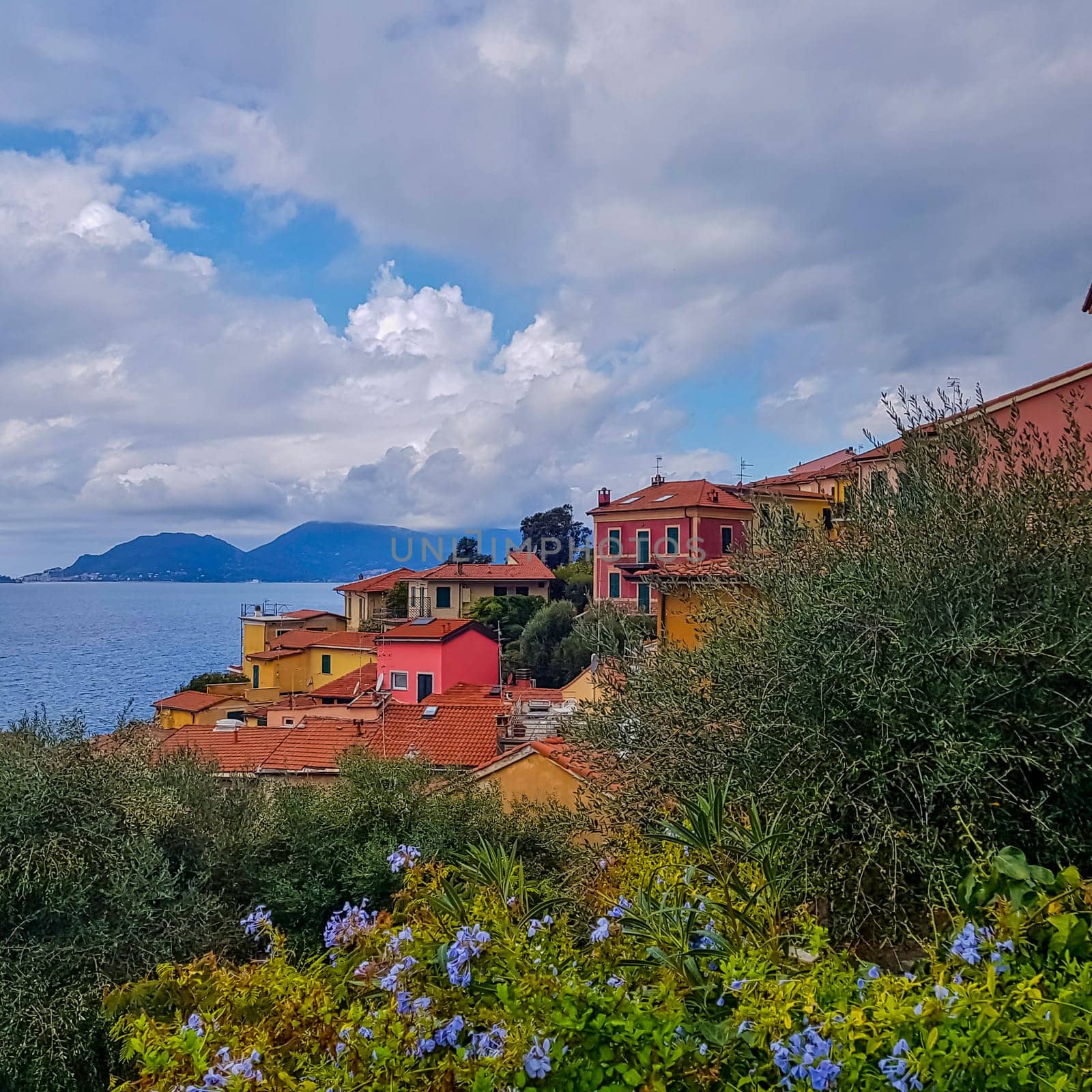 Colorful architecture of small fishing village Tellaro, Cinque Terre, Liguria, Italy on 23 September 2019