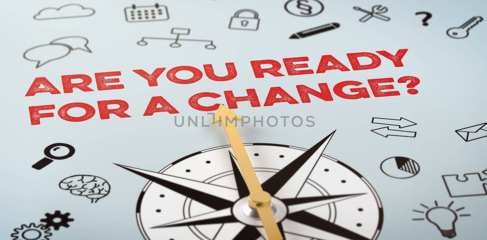 A compass with icons - Are you ready for a change