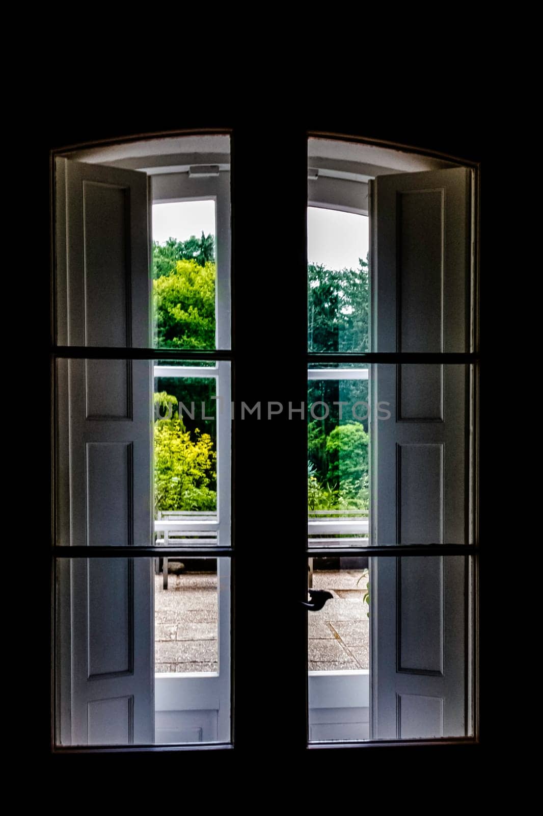 Window in Manor-house in Zelazowa Wola - the Birthplace of Frdric Chopin - garden view - Zelazowa Wola. Masovia, Poland