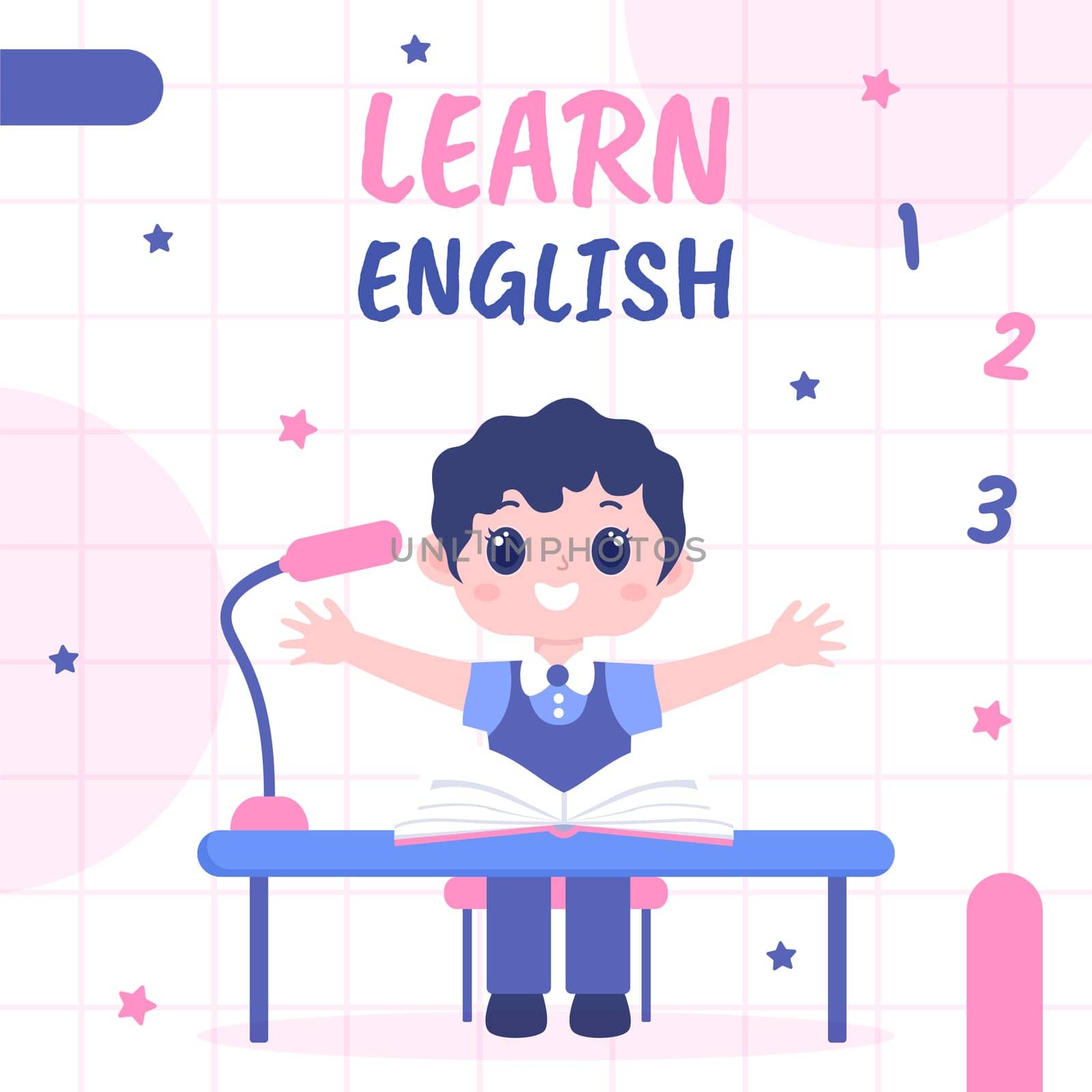 English Class Template Background Hand Drawn Cartoon Flat Illustration