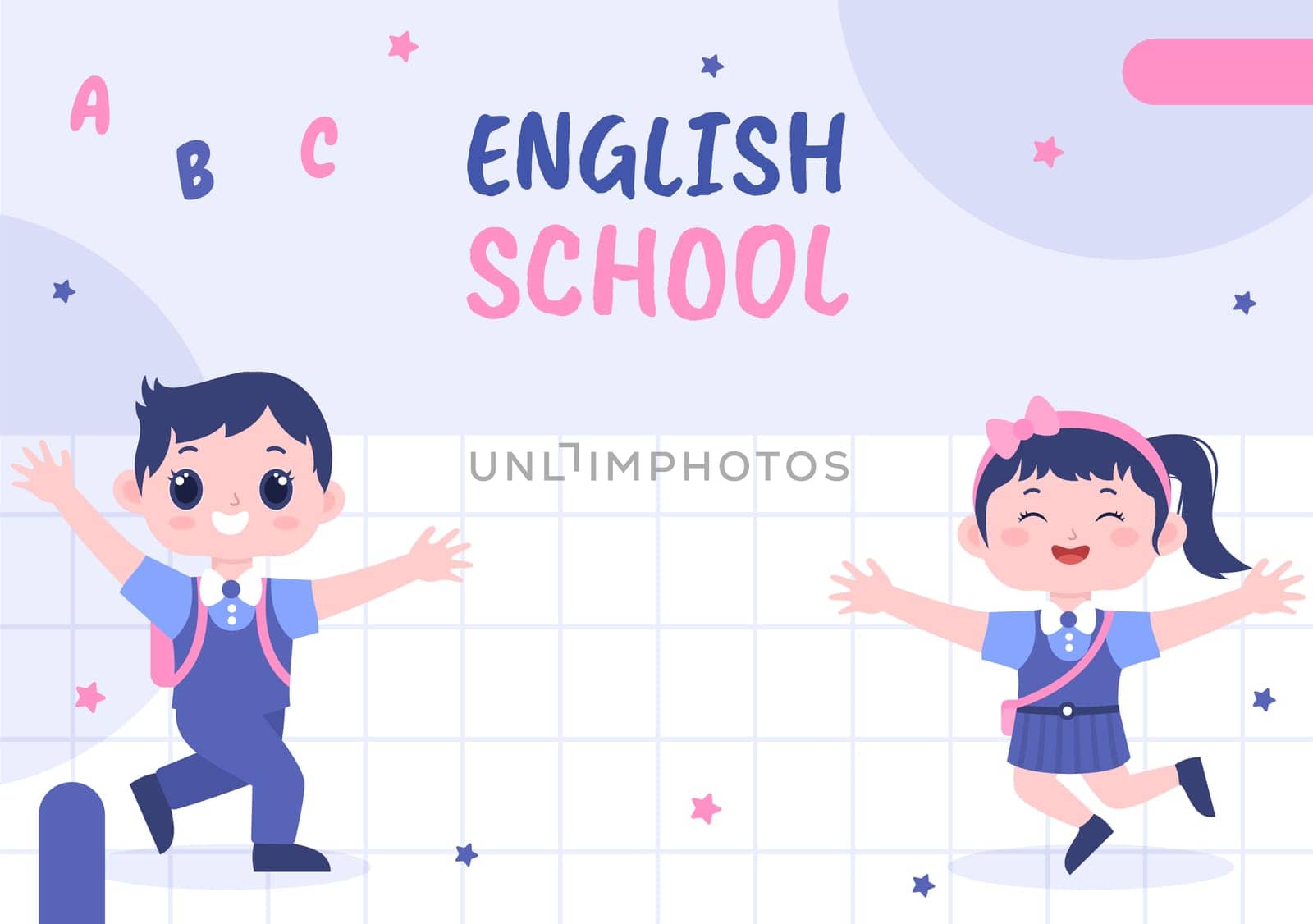 English Class Template Background Hand Drawn Cartoon Flat Illustration