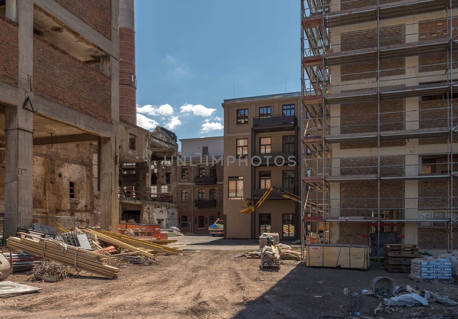 Restoration and conversion Restoration of an old factory site into apartments