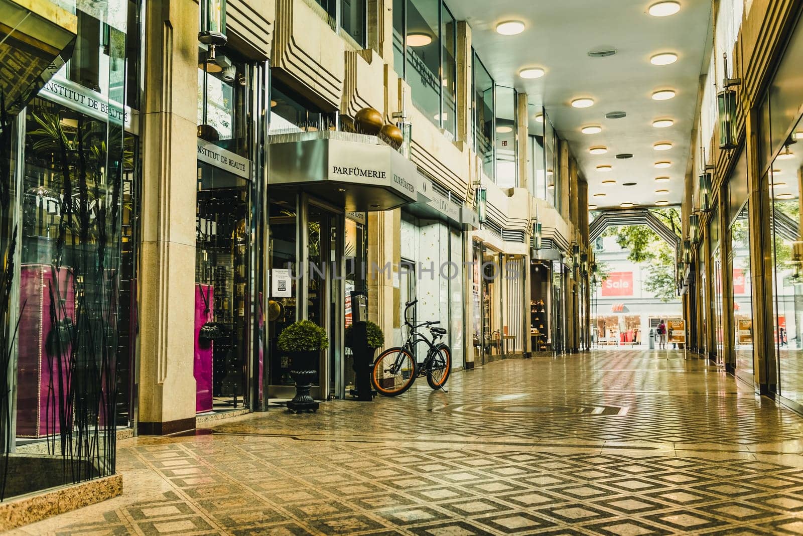Mannheim, Germany - June 17, 2022: Shopping passage Kurfursten with modern boutique perfumery