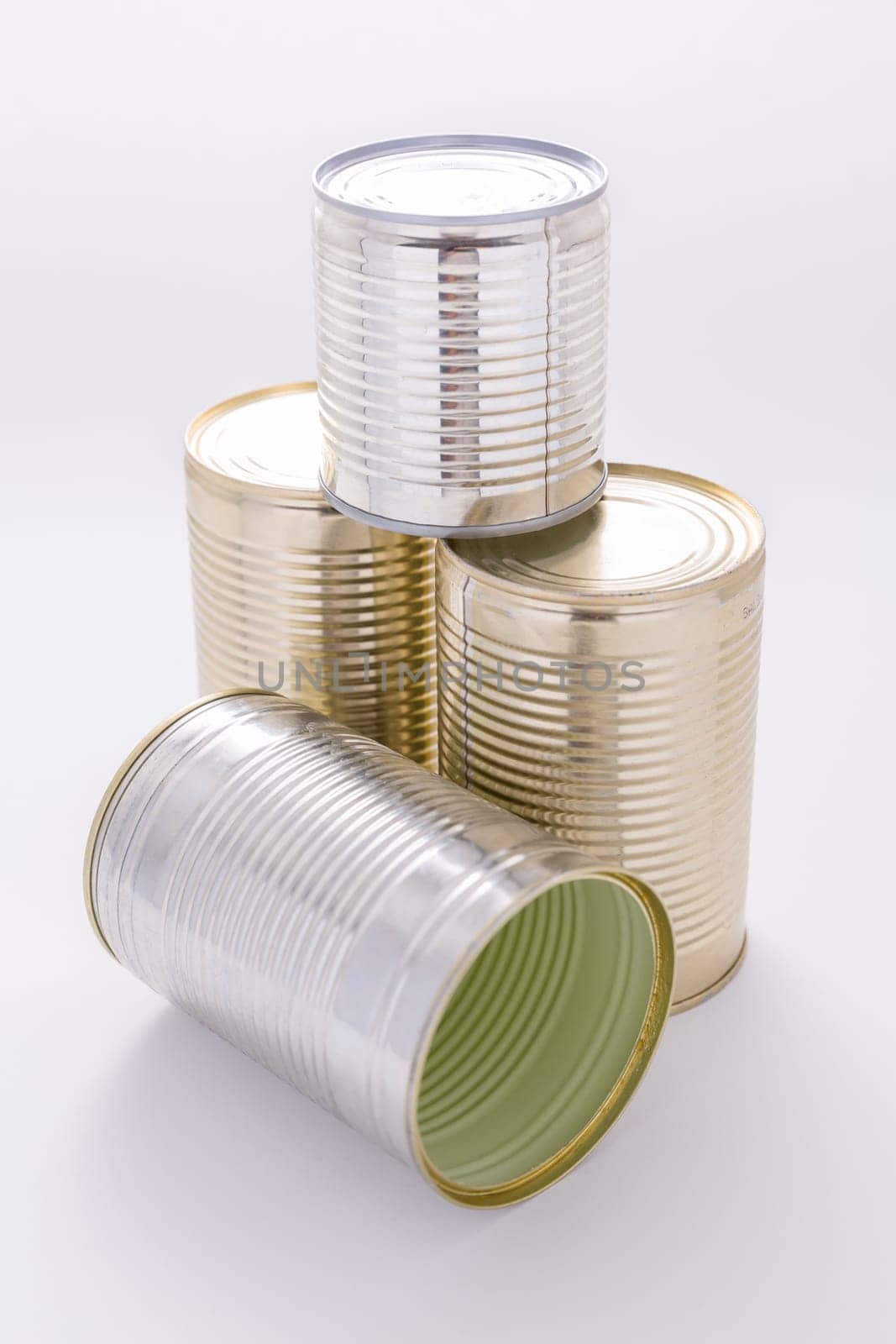 Separate collected metal garbage, prepared for recycling. Eco friendly concept. Recyclable metal waste and Zero waste concept