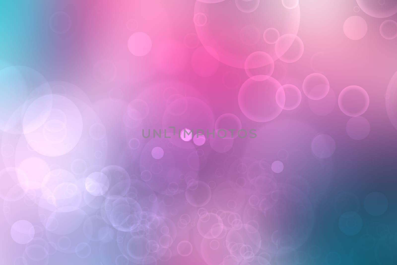 Abstract blurred fresh vivid spring summer light delicate pastel gradient blue turquoise pink bokeh background texture with bright circular soft color lights. Beautiful backdrop illustration.