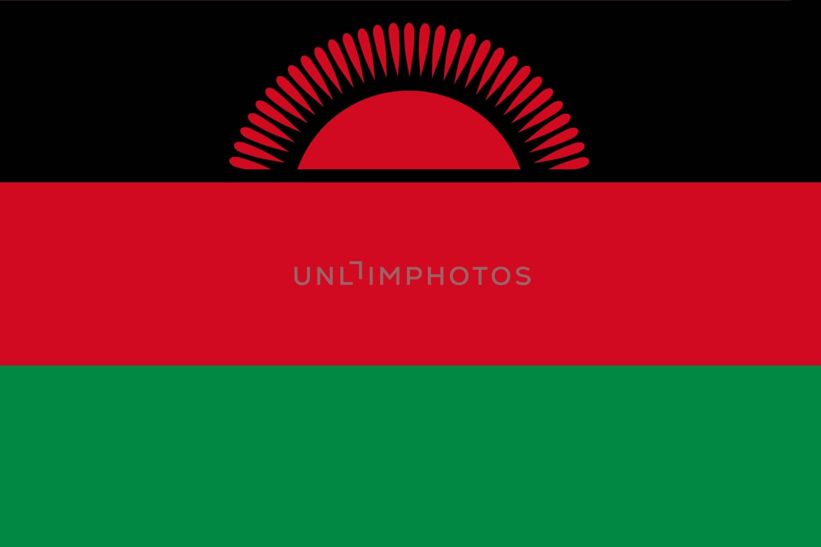 A Malawi Flag background illustration large file rising sun red green black