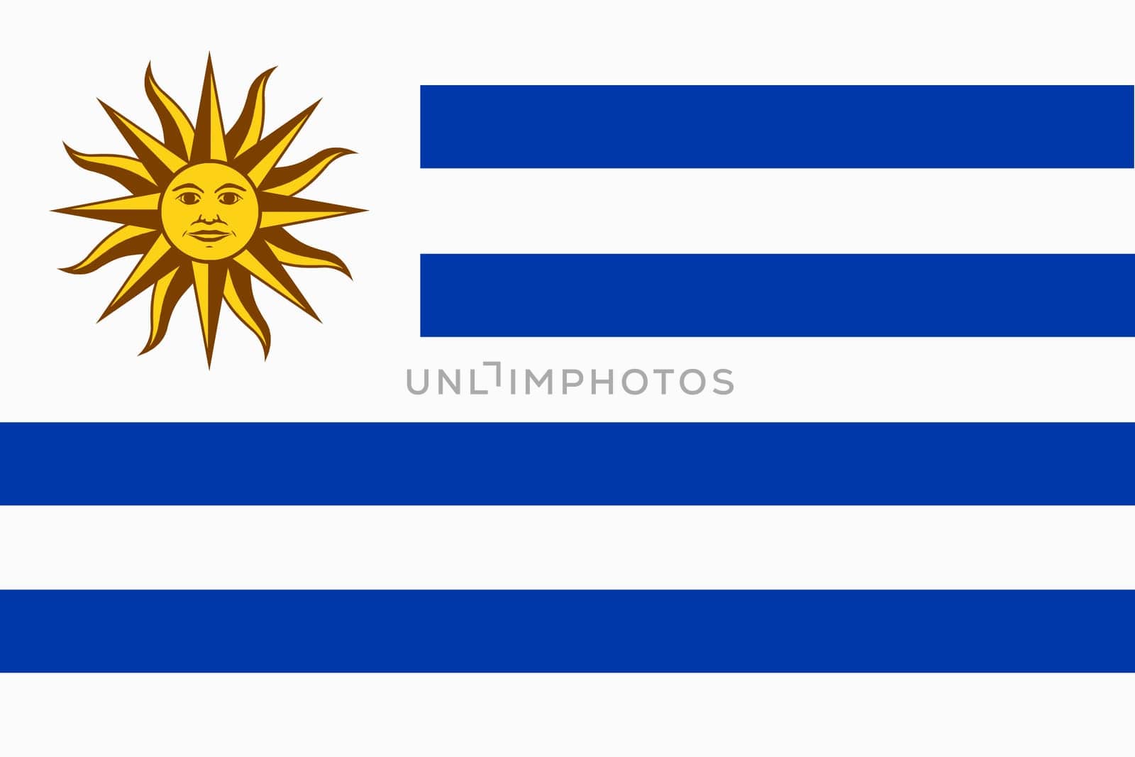 A Uruguay flag illustration background blue white stripes Sun of May
