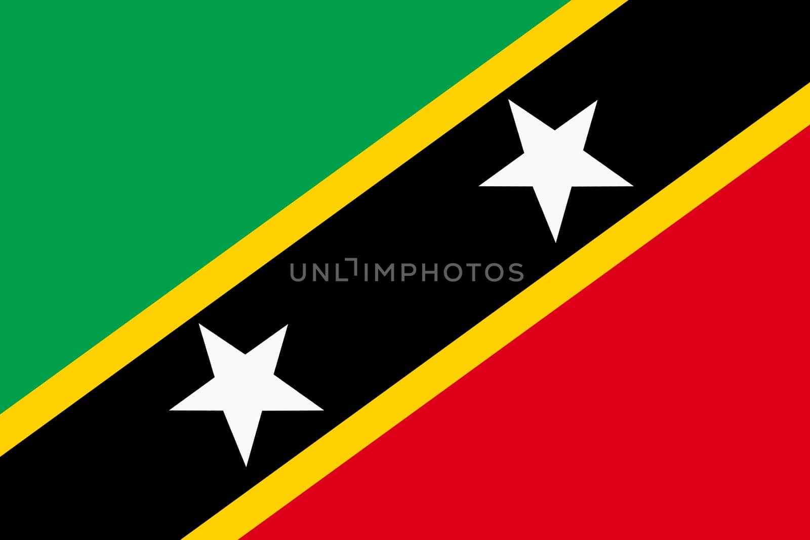 A Saint Kitts and Nevis flag background illustration red green yellow diagonal stripes white stars