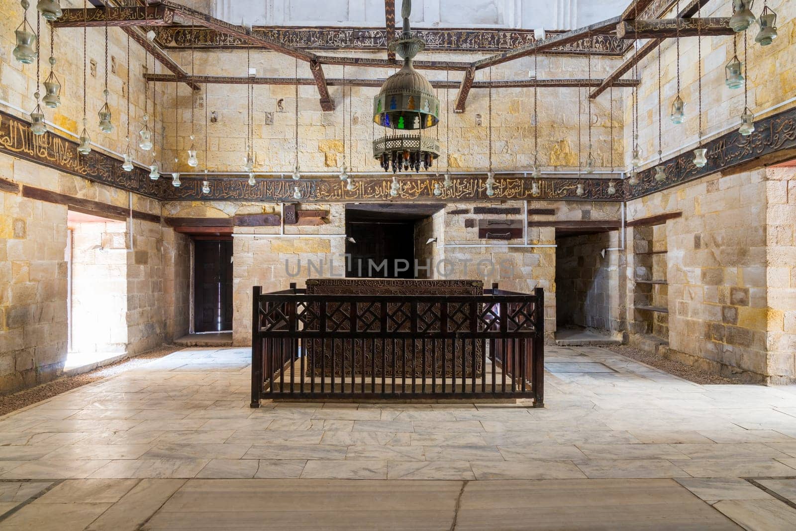 Interior of Mausoleum of al-Salih constructed by As-Saleh Nagm Ad-Din Ayyub in 1242-44, Moez Street, Old Cairo, Egypt