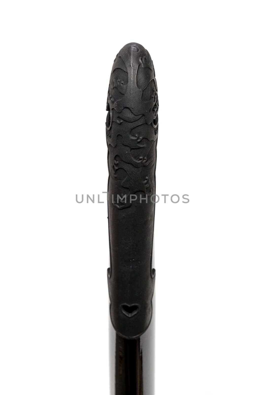 'Kojiri' is the end of the Japanese sword's scabbard or the protective fitting at the end of the scabbard. Normally made by horn but in this picture is metal. Isolated in white Background.