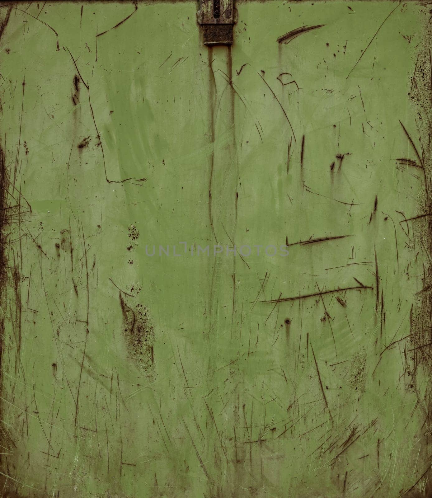 Green painted rusty sheet metal