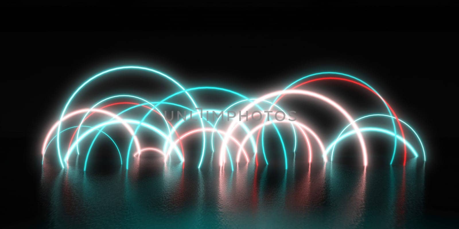 Colorful Glowing Background on Black as Abstract