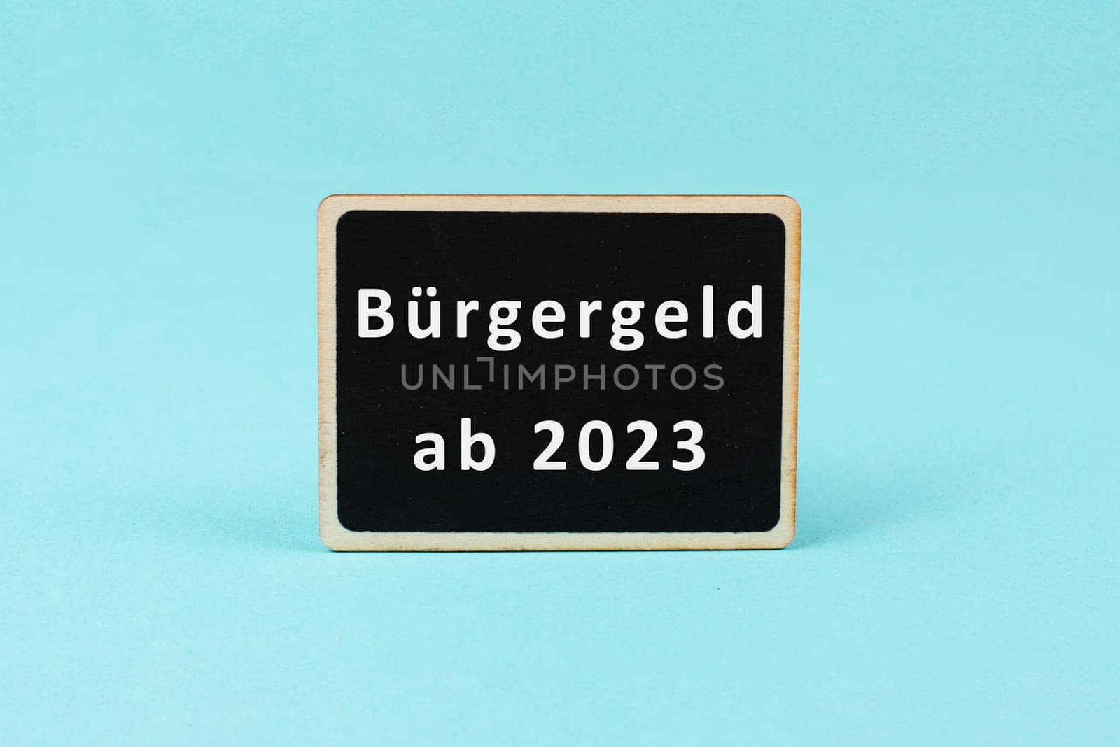 The german word for citizen money from 2023 is standing on a paper, new financial help system for unemployment in Germany, social issue