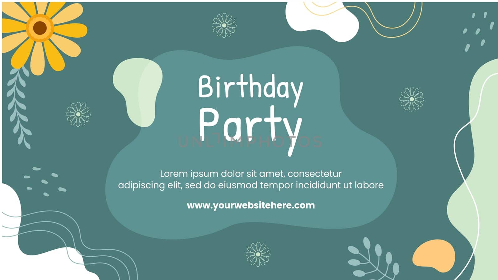 Boho Party Thumbnail Template Hand Drawn Cartoon Flat Illustration