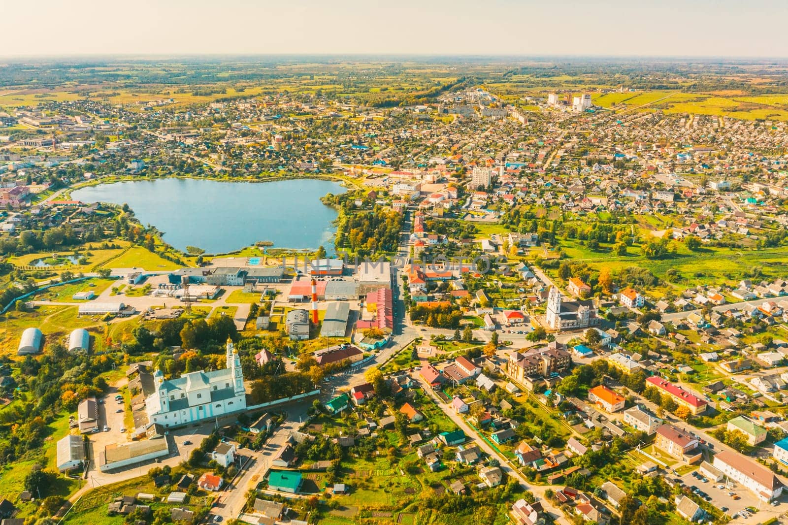 Hlybokaye, Vitebsk Region, Belarus. Aerial View Of Glubokoye Town.