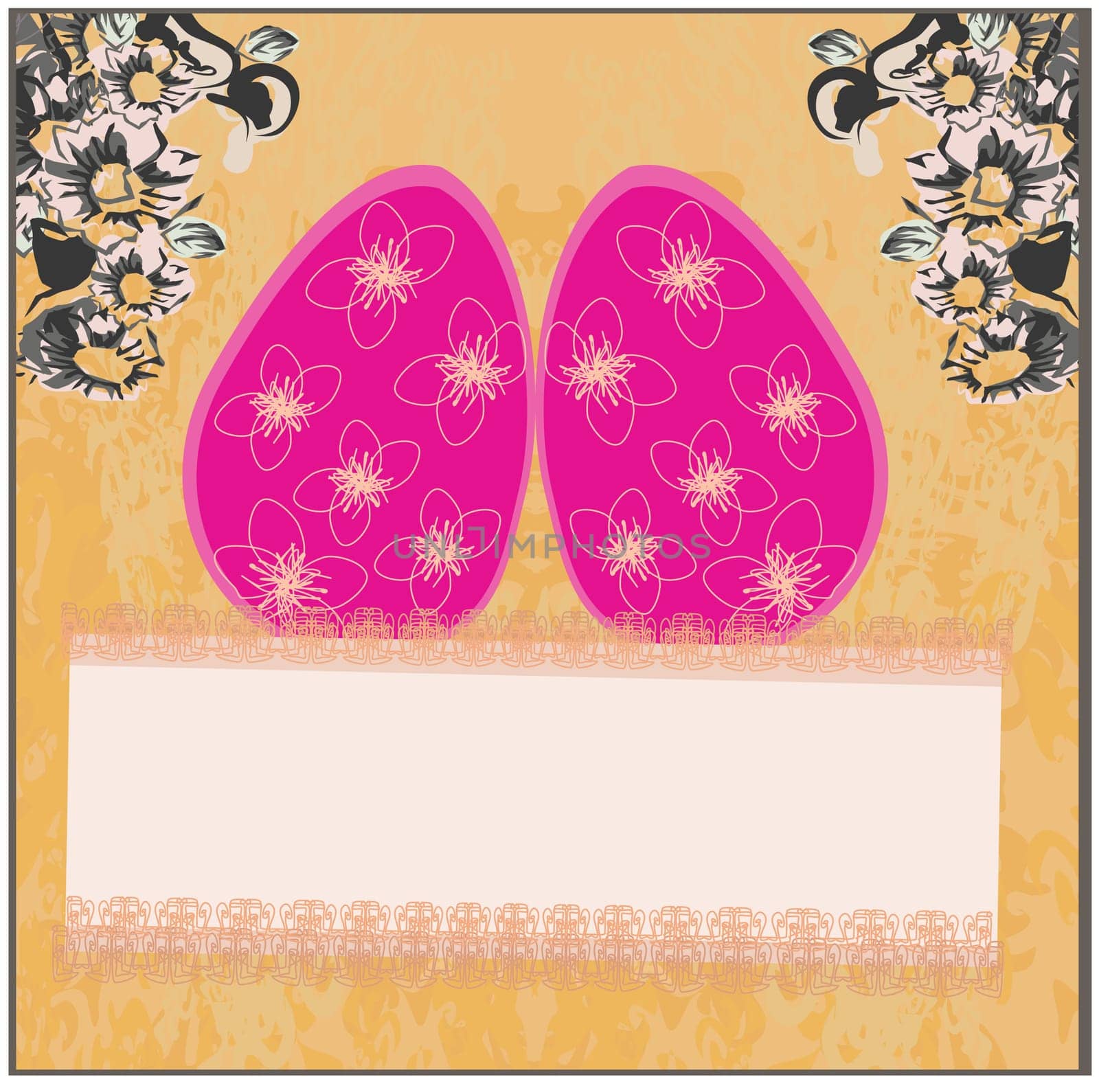 Easter Egg On Grunge Background