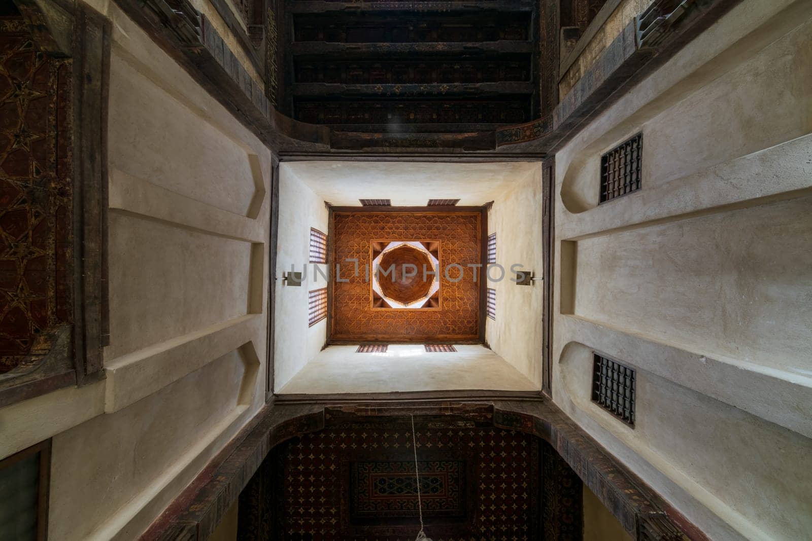 Ceiling at ottoman era historic El Sehemy house located in Moez street, Gamalia district, Cairo, Egypt