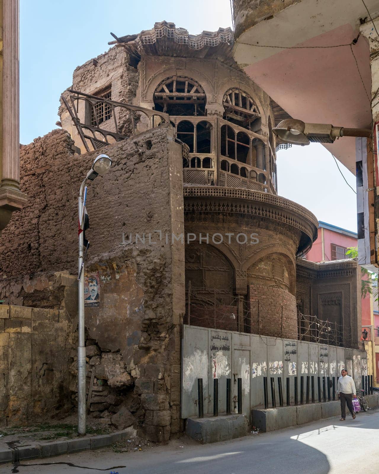 Cairo, Egypt- January 16 2016: Ruined abandoned Sabil and Kuttab Ruqayya Dudu historic building, located at Darb Al Ahmar district, Old Cairo