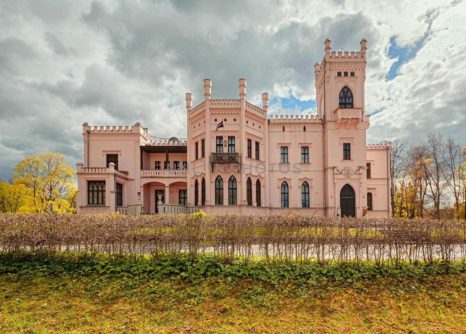 Aluksne New Palace. .Built in the late Tudor Neo-Gothic style in the second half of the 19th century.