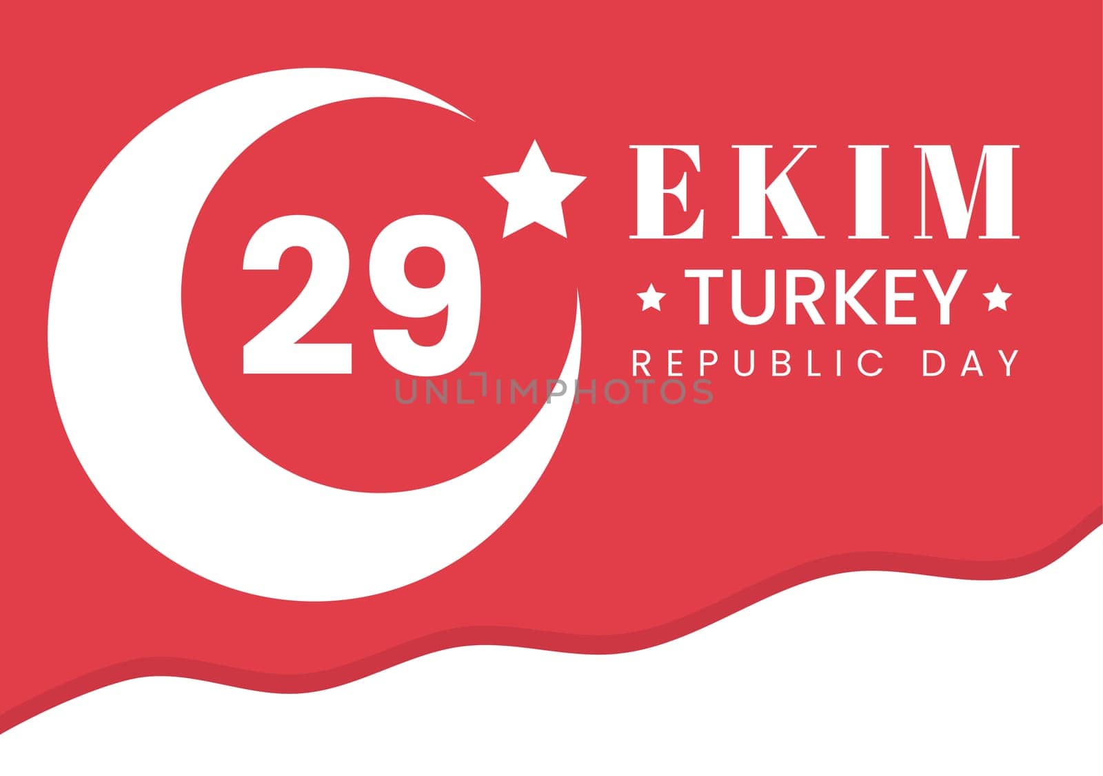 Republic Day Turkey or 29 Ekim Cumhuriyet Bayrami Kutlu Olsun Hand Drawn Cartoon Flat Illustration with Flag of Turkish and Happy Holiday Design
