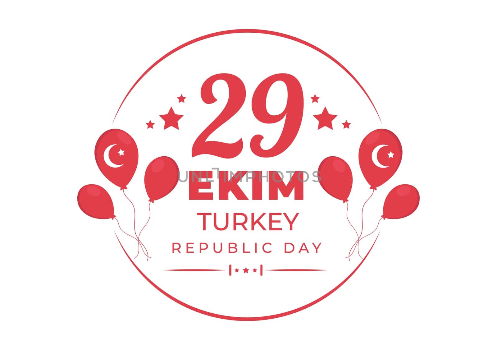 Republic Day Turkey or 29 Ekim Cumhuriyet Bayrami Kutlu Olsun Hand Drawn Cartoon Flat Illustration with Flag of Turkish and Happy Holiday Design