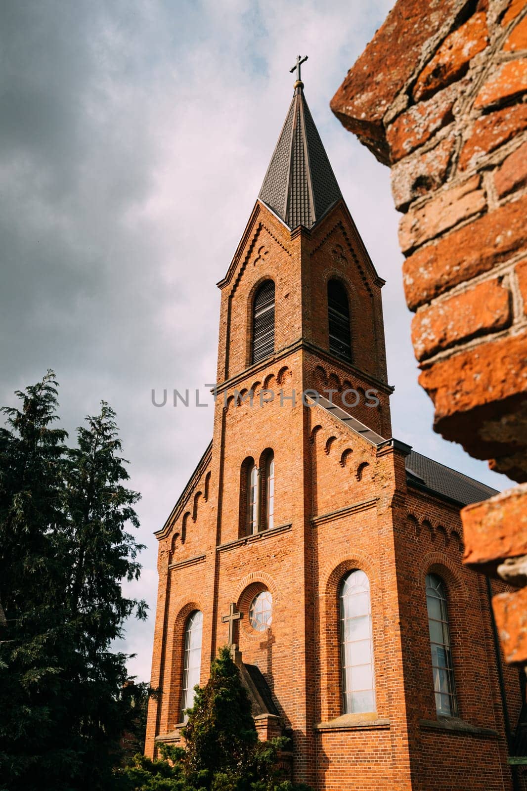 Opsa, Braslav District, Vitebsk Region, Belarus. Close Up Of Church Of St. John The Baptist.