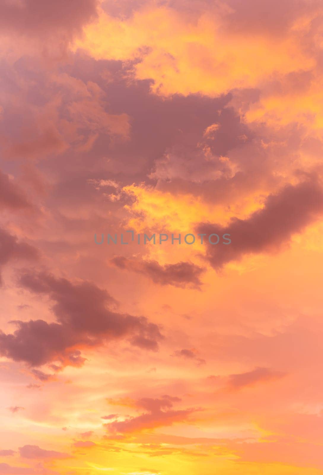 Abstract and pattern of cloud sky Calming coral, Orange, Trend color background, Pattern of colorful cloud and sky sunset or sunrise: Dramatic sunset in twilight, Beautyful of sky