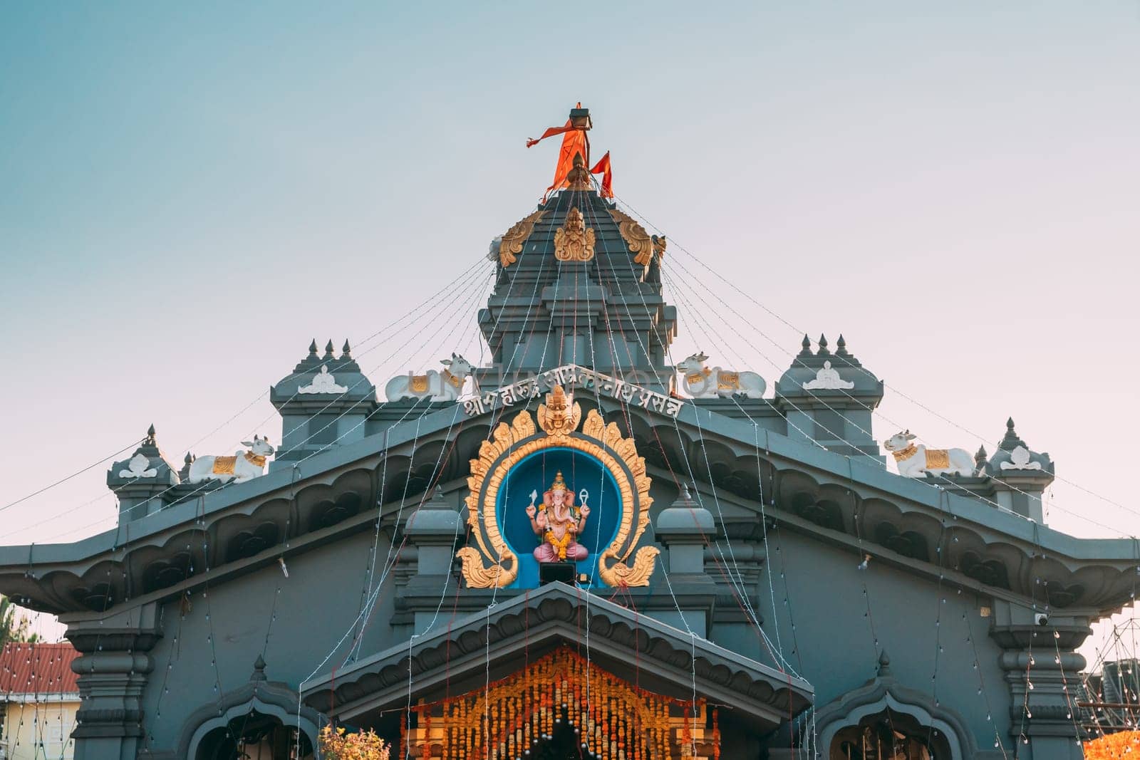 Sangolda, Goa, India. Sri Amrekarnath Temple. Famous Landmark And Popular Destination.