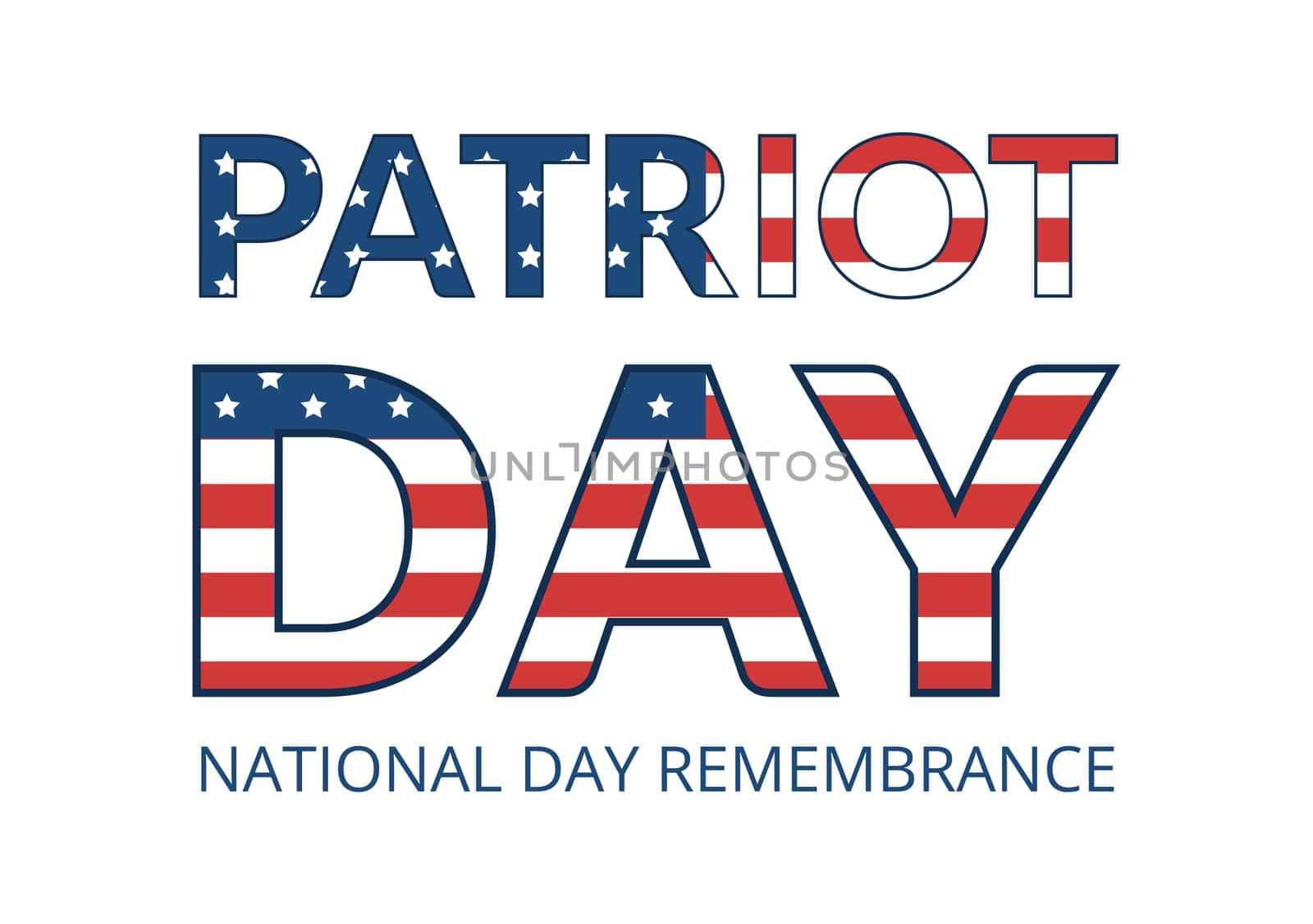 Patriot Day USA Celebration Hand Drawn Cartoon Flat Illustration with American Flag and National Remembers on Vector Background Design